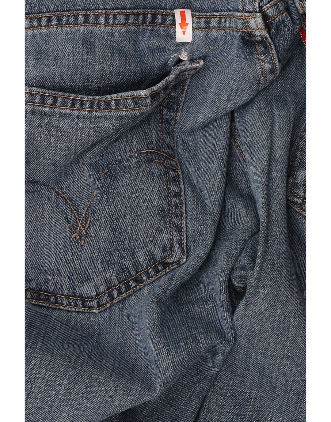 Levi's Mens 514 Distressed Slim Straight Jeans W32 L34 Μπλε βαμβακερό
