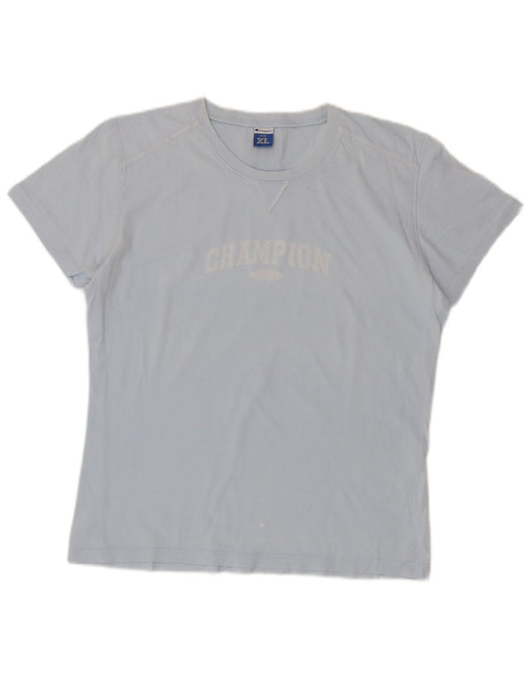 Champion Γυναικείο γραφικό T-Shirt Top UK 18 XL Blue Cotton