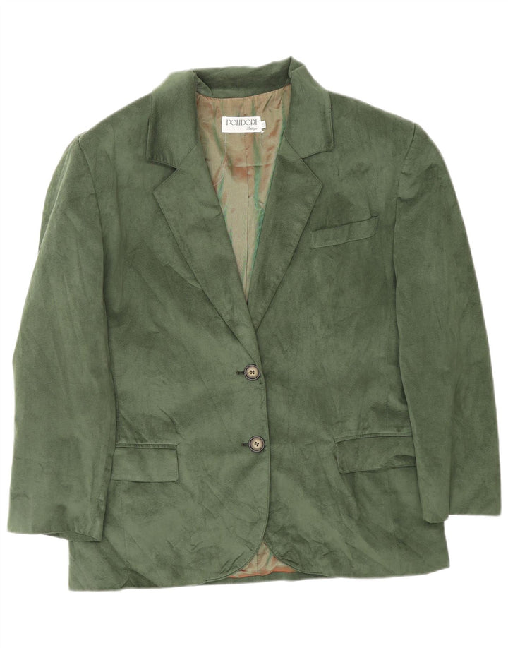 VINTAGE Womens 2 Button Blazer Jacket IT 48 XL Green