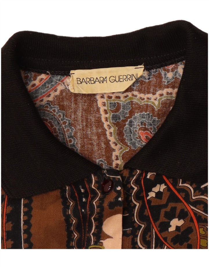 VINTAGE Γυναικείο Πουκάμισο UK 14 Medium Brown Paisley