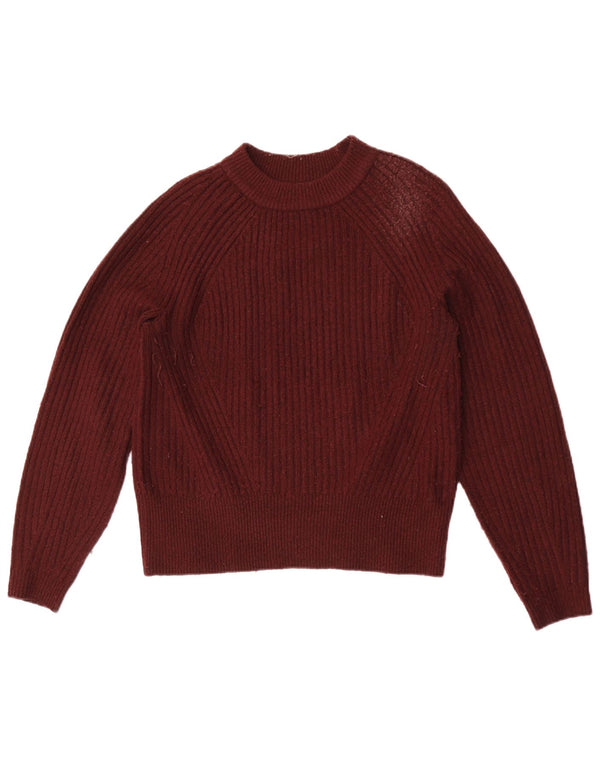 Marks & Spencer Γυναικείο πουλόβερ με λαιμόκοψη UK 10 Small Burgundy