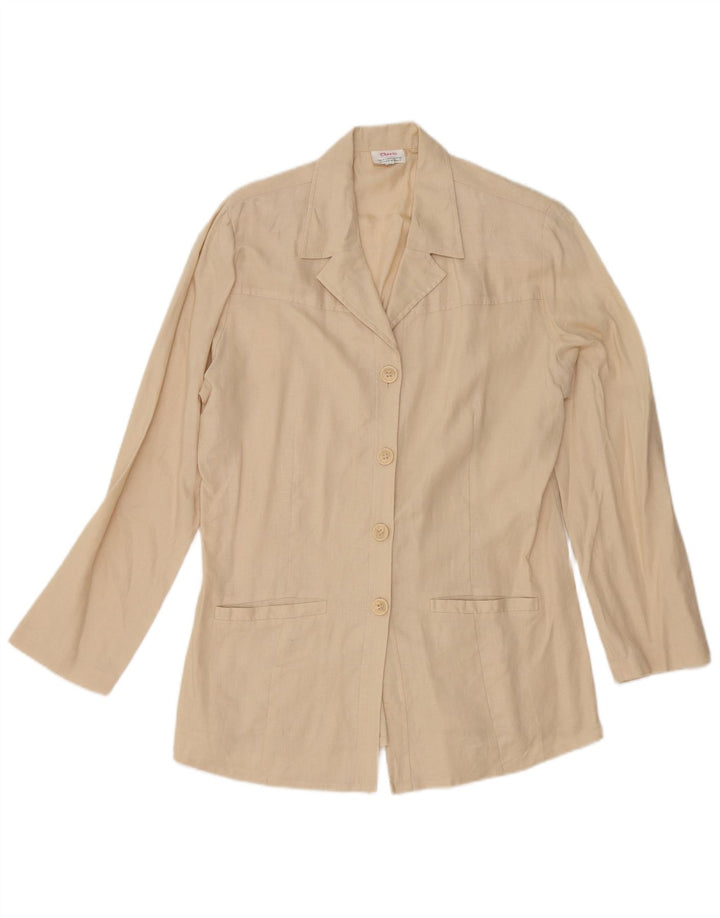 Τσέρι Γυναικείο Μπουφάν Blazer IT 42/44 Μεσαίο Μπεζ Λινό