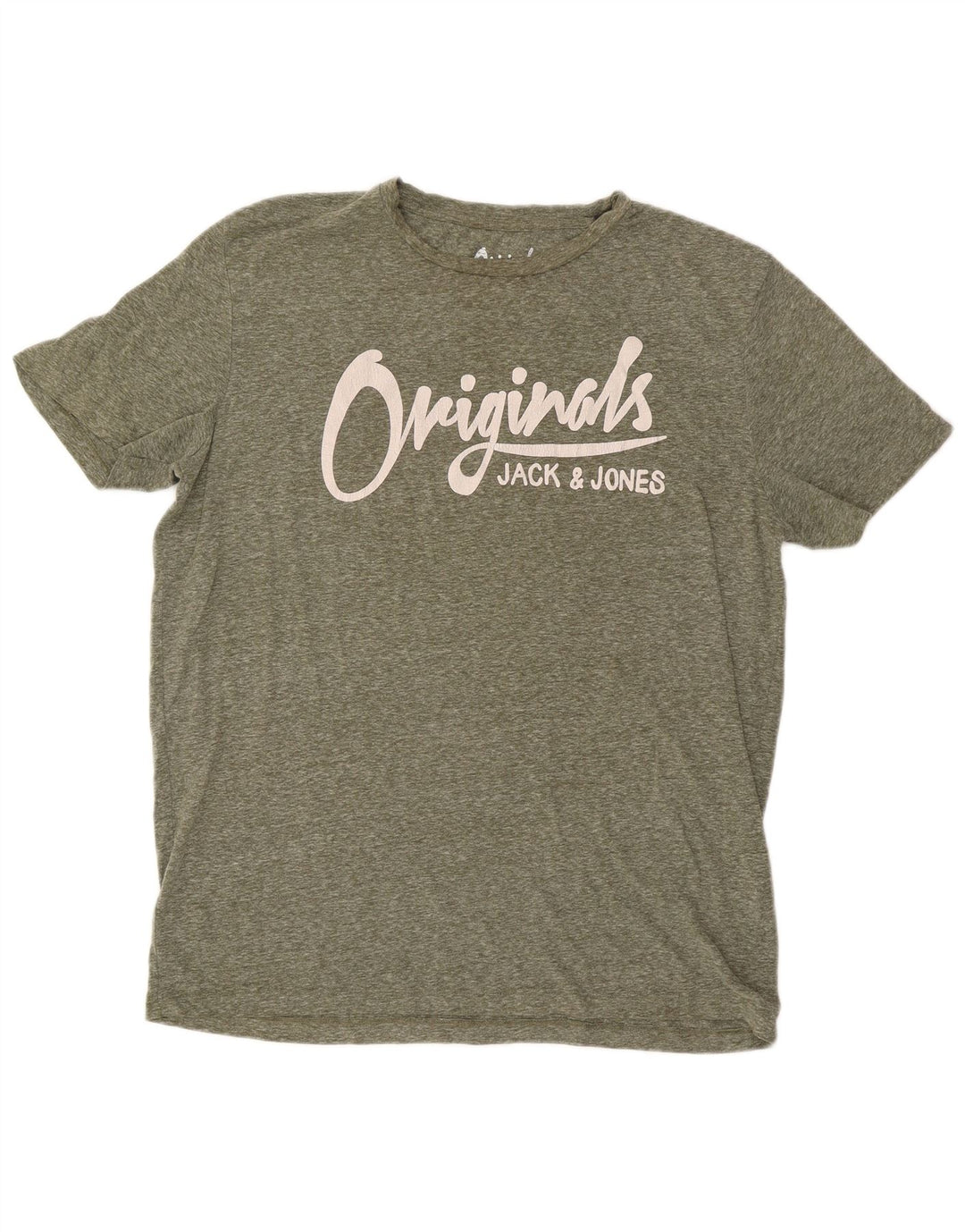 Jack & Jones Ανδρικό γραφικό T-Shirt Top XL Khaki Flecked Polyester