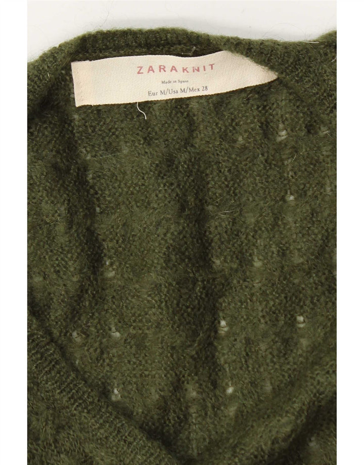 Zara Γυναικείο πουλόβερ με ζακέτα UK 14 Medium Green