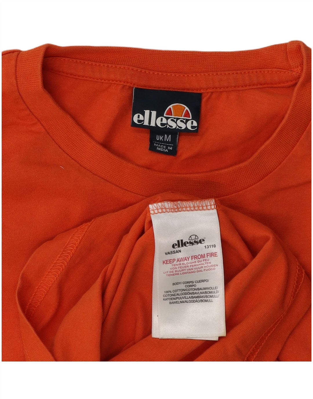 Ανδρικό γραφικό μπλουζάκι Ellesse Top Medium Orange Colourblock Βαμβακερό