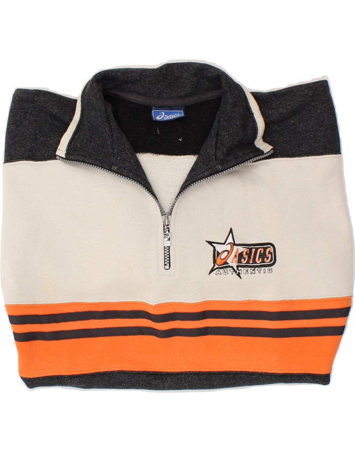 Ανδρικό φούτερ με φερμουάρ ASICS, μαύρο χρώμα, βαμβακερό