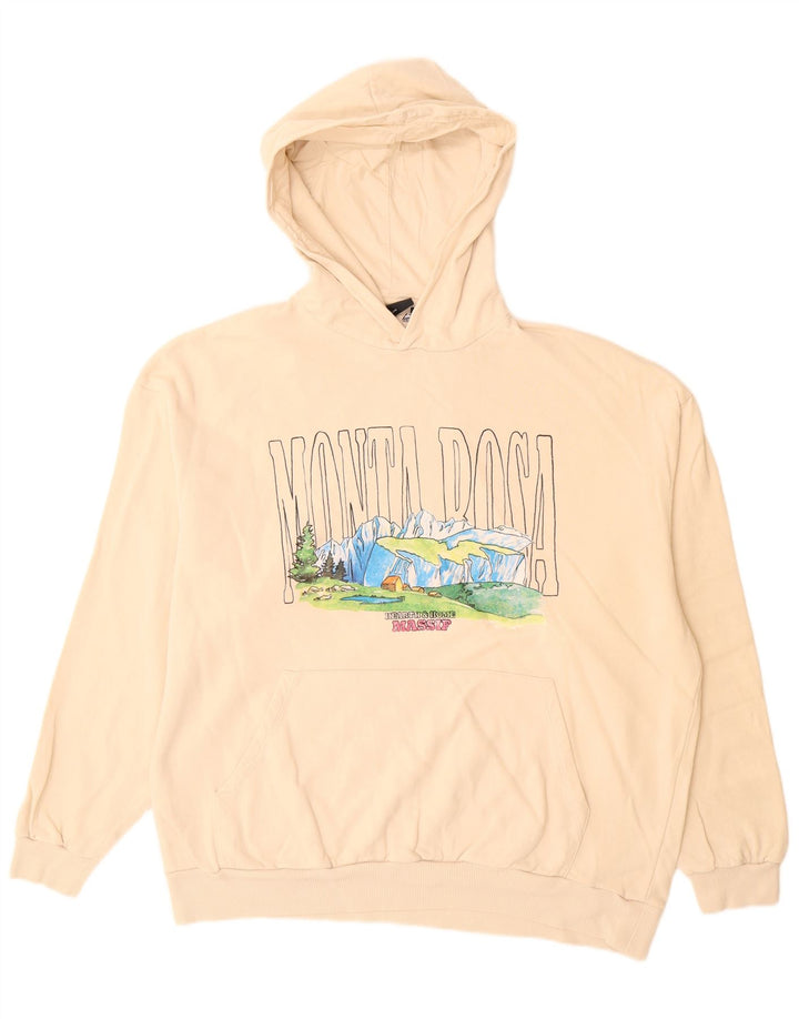 Ανδρικό γραφικό κουκούλα ASOS Μεγάλο μπεζ βαμβακερό