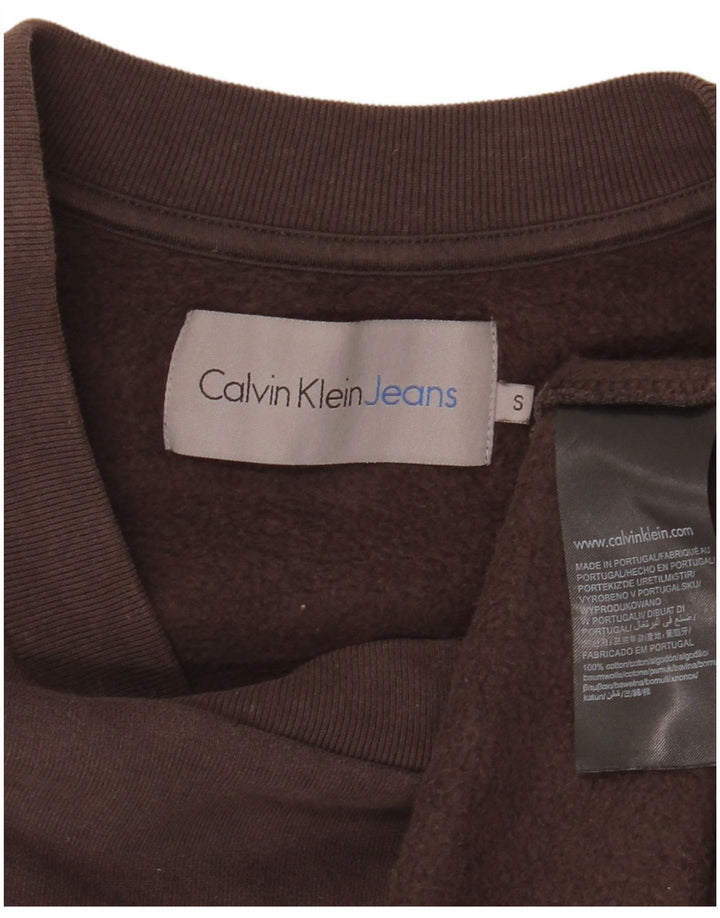 Calvin Klein Jeans Ανδρικό γραφικό φούτερ Jumper Μικρό καφέ βαμβακερό