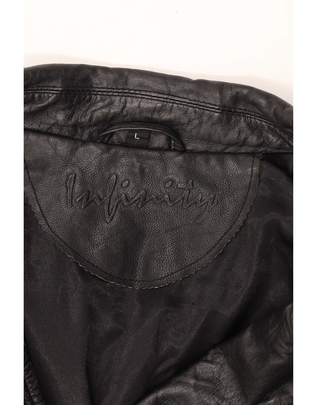 Infinity Ανδρικό Δερμάτινο Μπουφάν Biker UK 40 Large Μαύρο