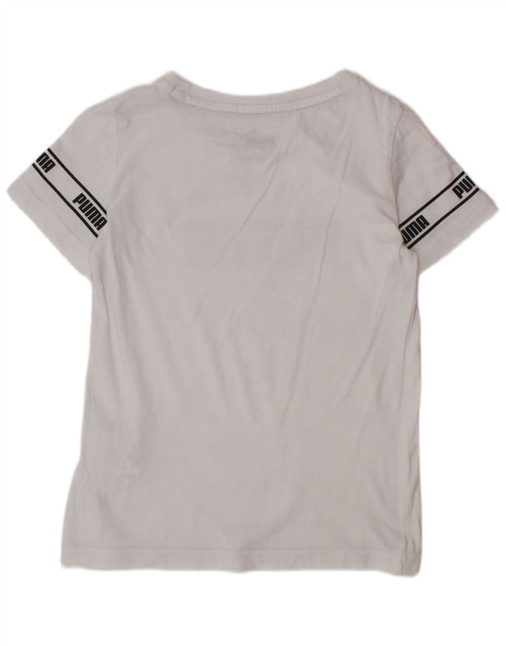 Γραφικό T-Shirt PUMA Boys Top 4-5 ετών Λευκό βαμβακερό