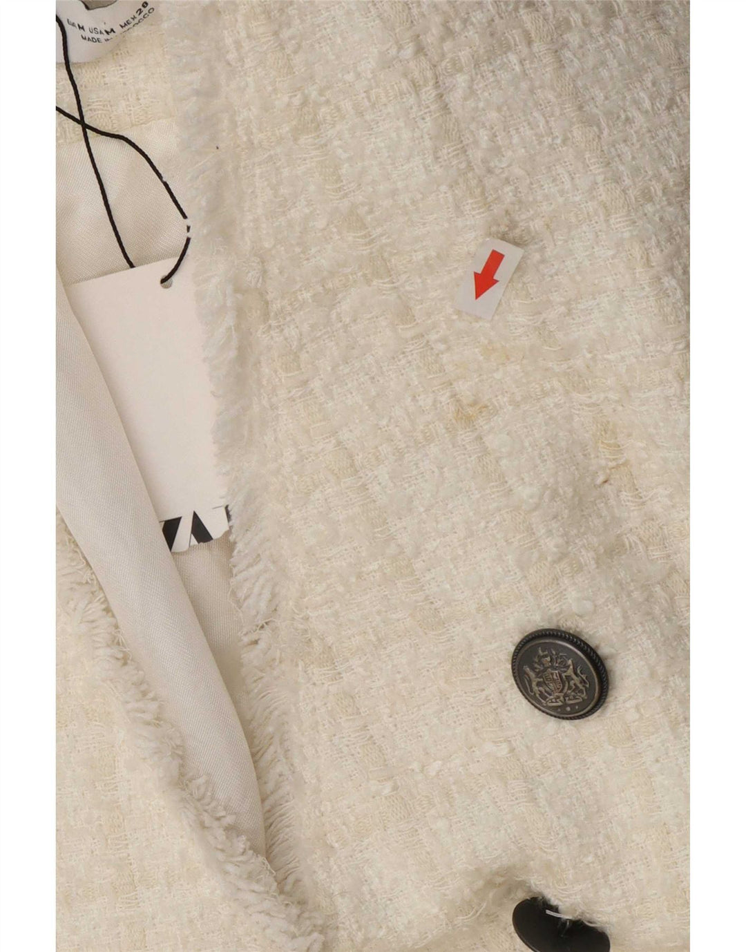 Zara Γυναικείο σακάκι με διπλό στήθος UK 12 Medium White Check
