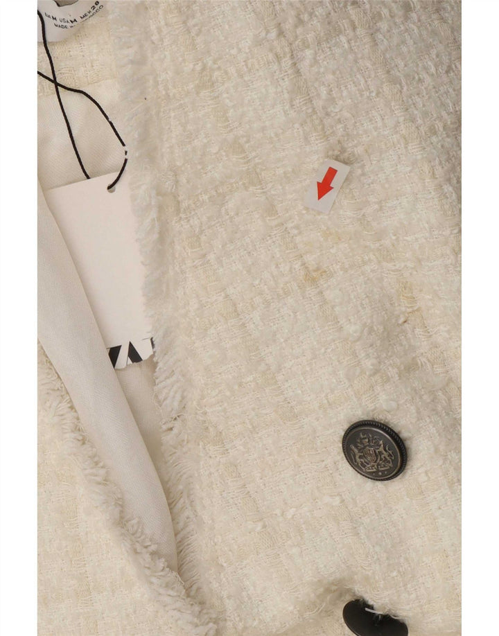 Zara Γυναικείο σακάκι με διπλό στήθος UK 12 Medium White Check