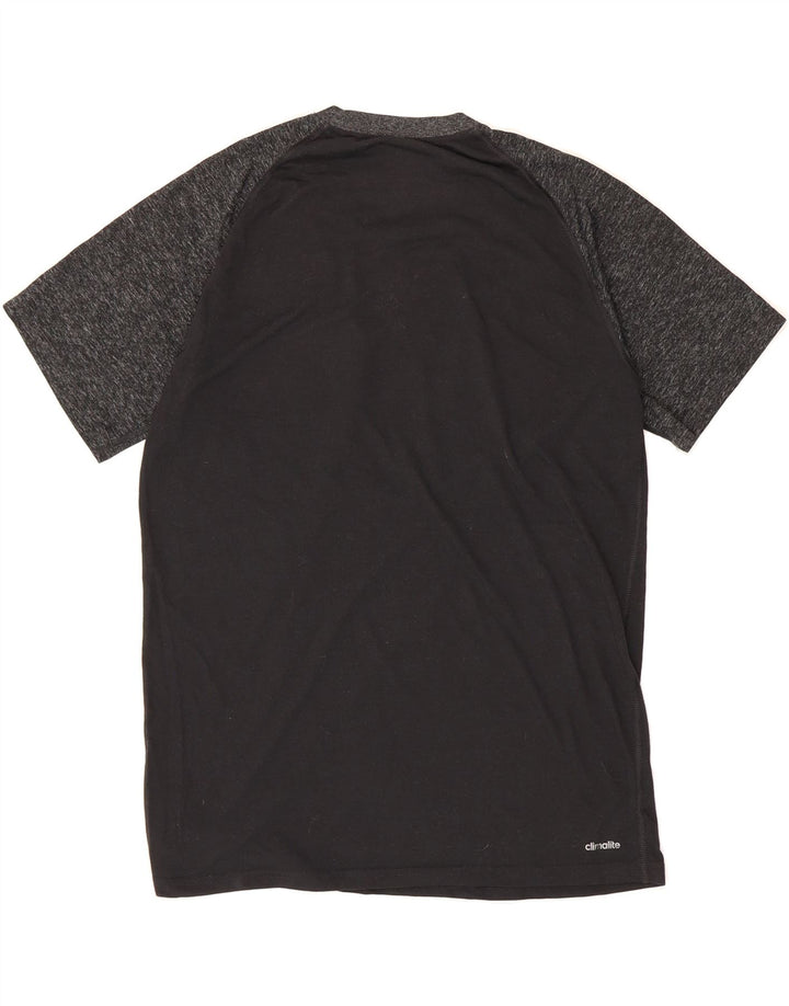 ADIDAS Mens Madison Graphic T-Shirt Top Medium Black Colourblock Polyester Vintage Adidas and Second-Hand Adidas from Messina Hembry 
