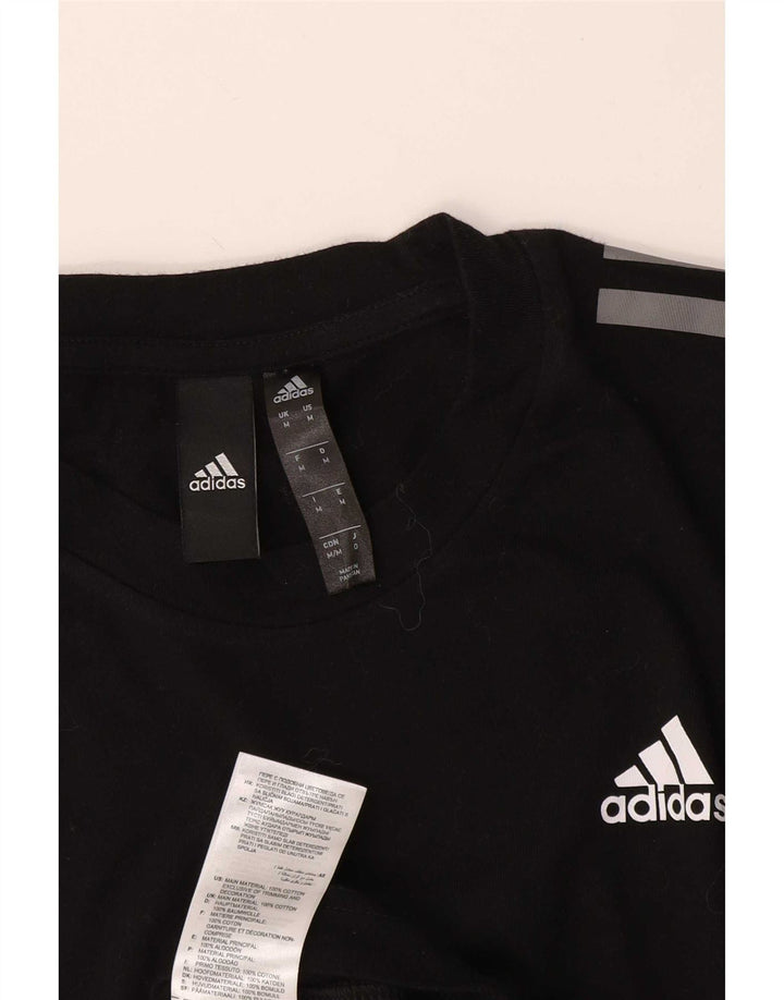 Ανδρικό T-Shirt Adidas Τοπ μεσαίο μαύρο βαμβακερό