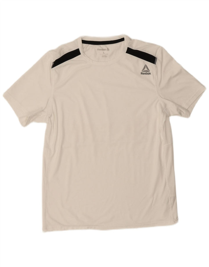 Ανδρικό T-Shirt Reebok Top Large White Colourblock Πολυεστέρας