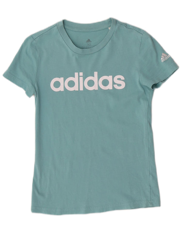 Adidas Γυναικείο γραφικό T-Shirt Top UK 4/6 XS Turquoise