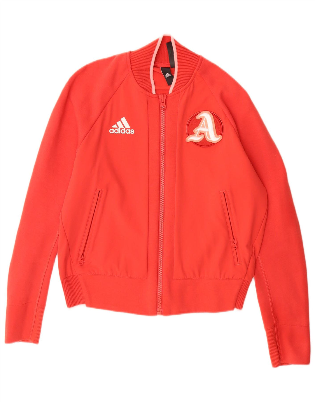 Γυναικεία αθλητική φόρμα ADIDAS Top Jacket UK 8/10 Small Red Colourblock Nylon