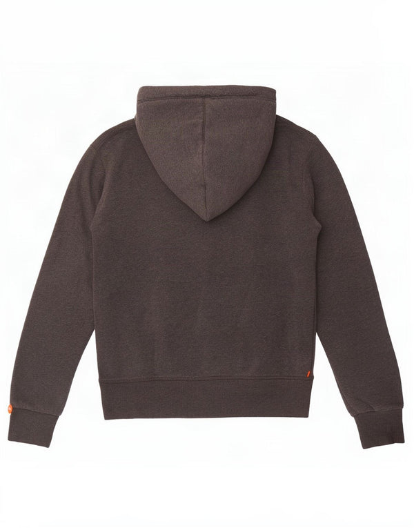 Superdry Γυναικείο Γραφικό Hoodie Jumper UK 12 Medium Grey Cotton