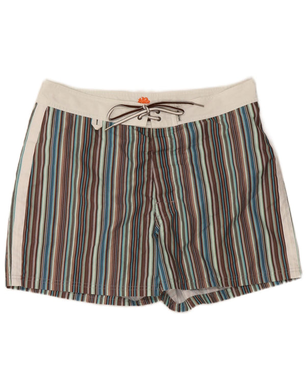 Ανδρικό σορτς κολύμβησης SUNDEK μεσαίο πολύχρωμο ριγέ πολυεστέρα