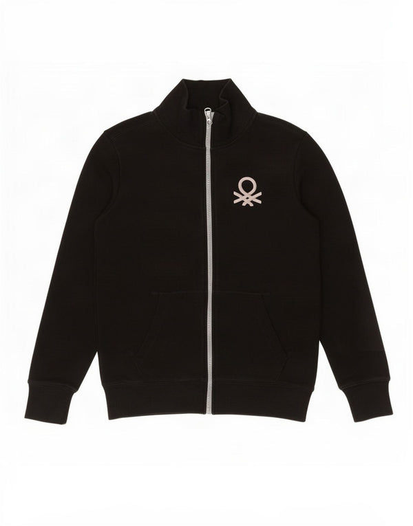 Μπουφάν Benetton Boys Graphic αθλητική φόρμα 11-12 ετών 2XL μαύρο βαμβακερό