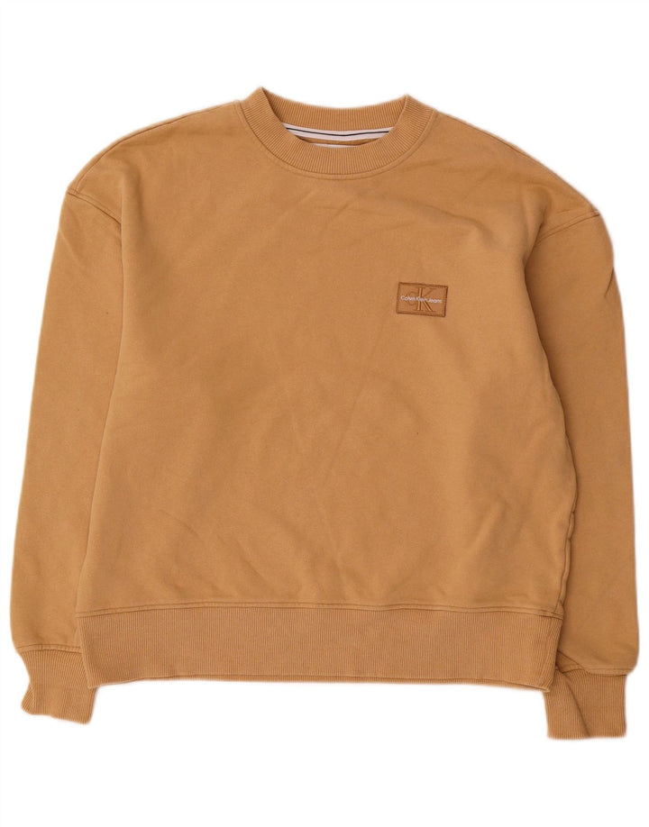 Calvin Klein Jeans Γυναικεία φούτερ υπερμεγέθη Jumper UK 10 Small Beige