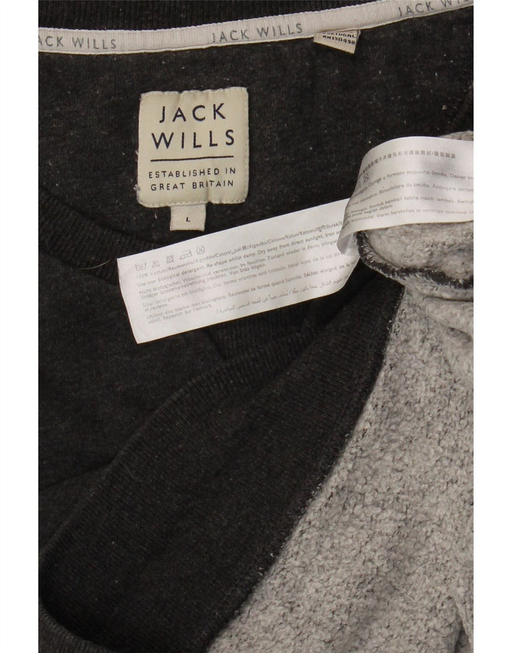 JACK WILLS Ανδρικό φούτερ Jumper μεγάλο γκρι βαμβακερό