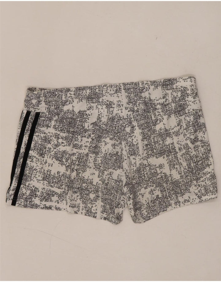 Adidas Γυναικείο Climalite Abstract Pattern Αθλητικό σορτς UK 12/14 Μεσαίο λευκό