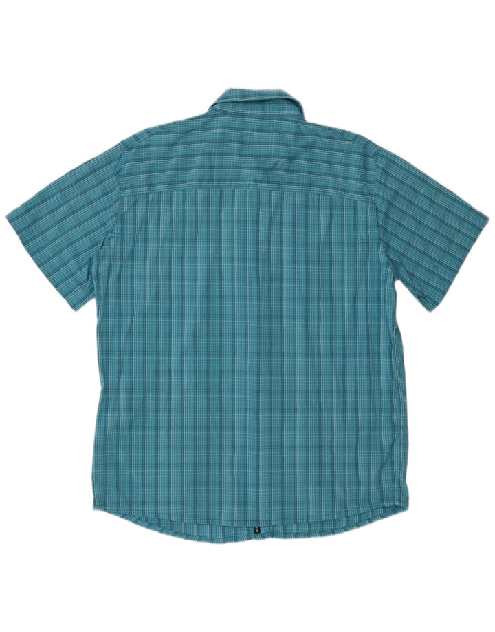 Jack Wolfskin Ανδρικό κοντομάνικο πουκάμισο XL Blue Check Polyamide