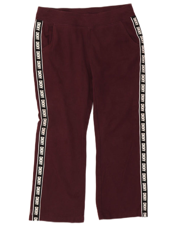 Dkny Γυναικεία φόρμα γραφικά Παντελόνια UK 14 Medium Burgundy Colorblock