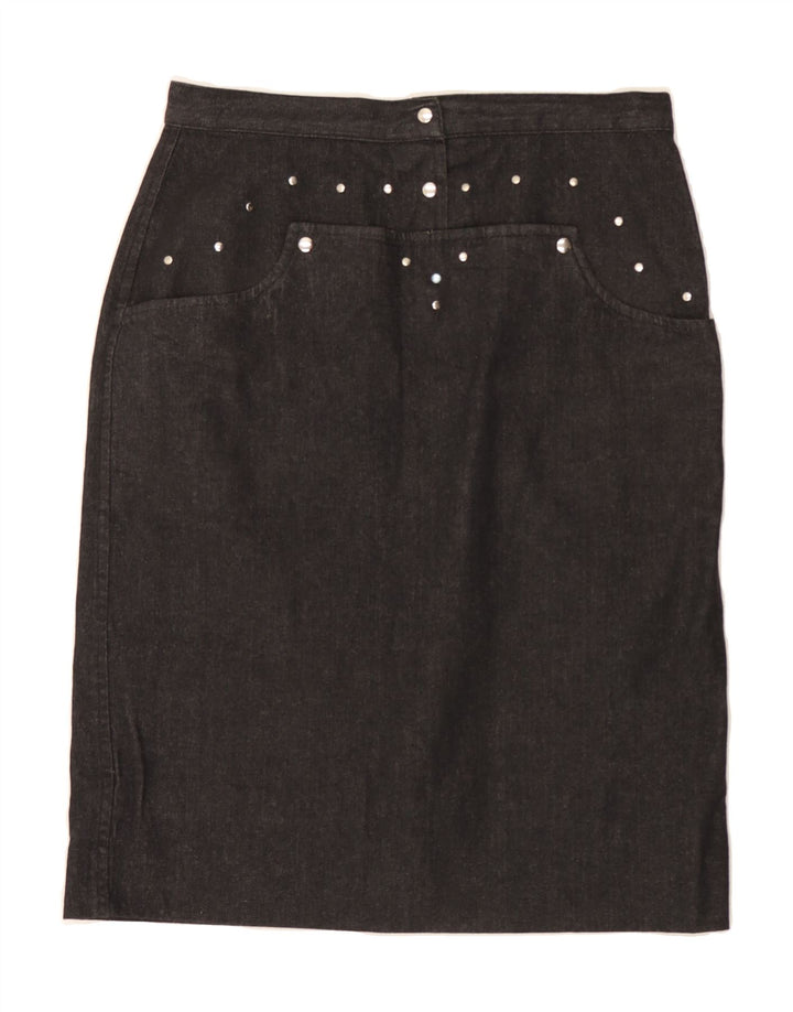 VINTAGE Womens Denim Skirt W31 Medium Black Vintage Vintage and Second-Hand Vintage from Messina Hembry 