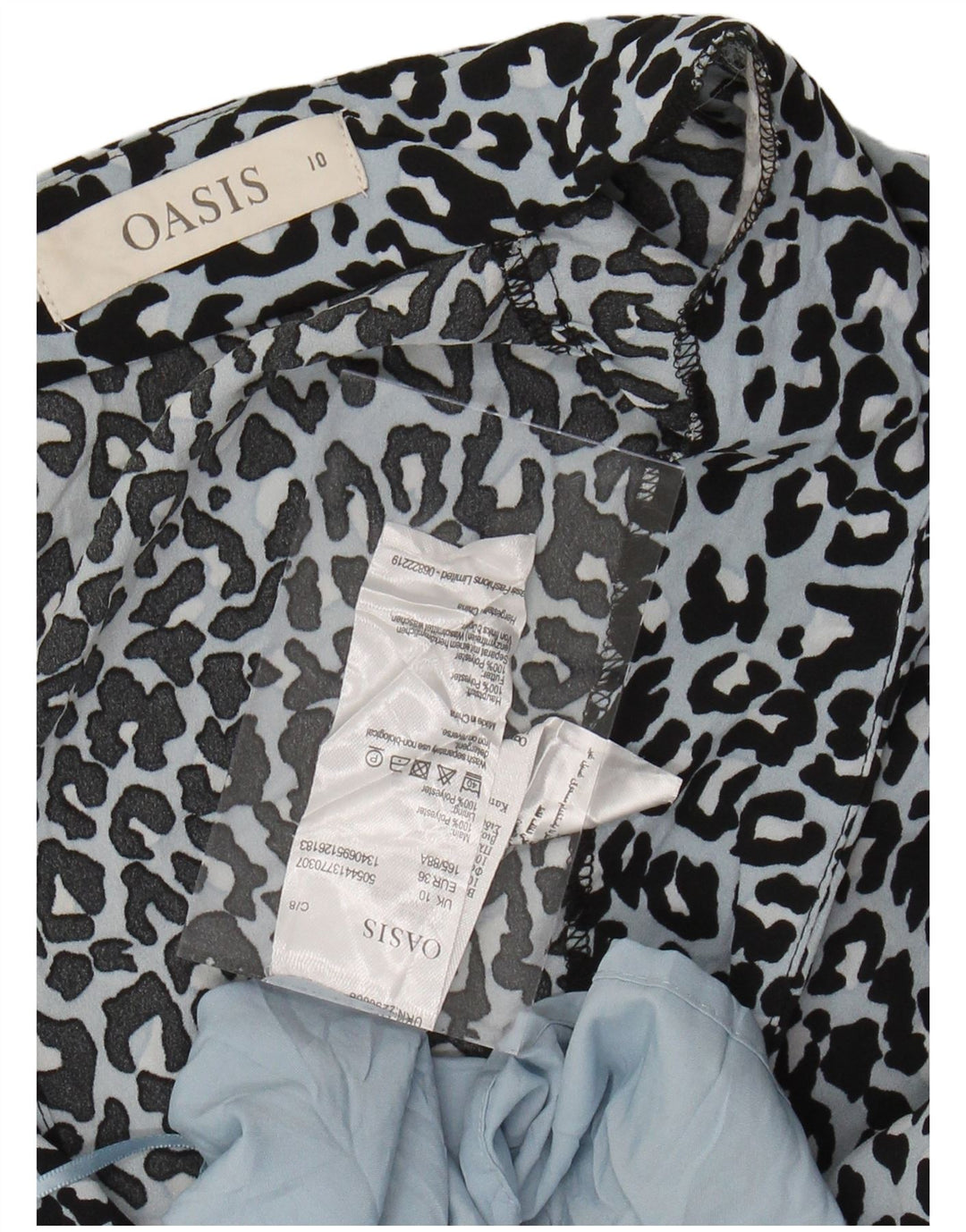 Γυναικείο αμάνικο μάξι φόρεμα OASIS UK 10 Small Blue Animal Print Polyester