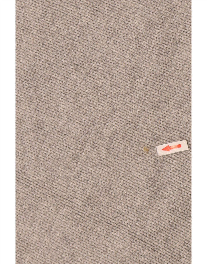 Zara Γυναικείο πουλόβερ με λαιμόκοψη UK 16 Large Grey Polyamide