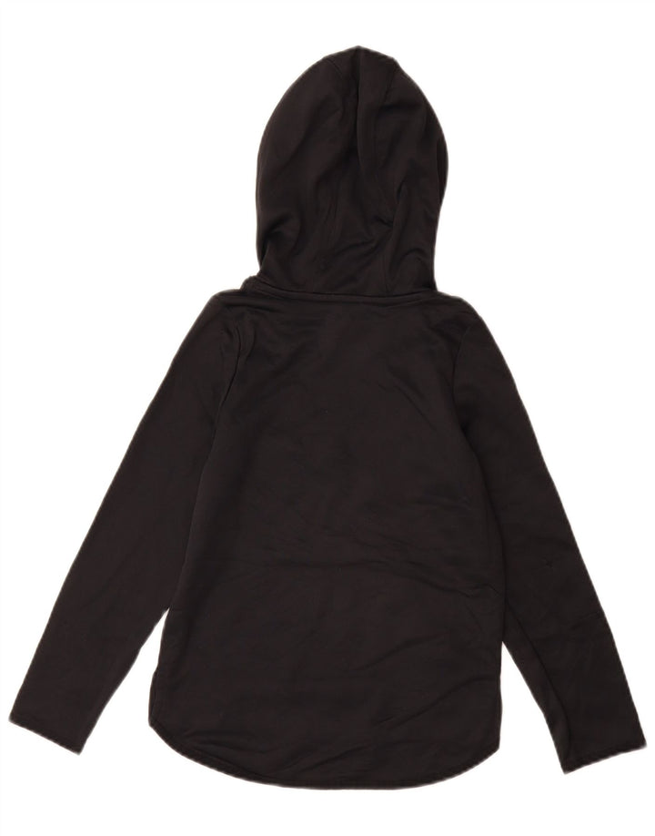 UNDER Armour Girls Graphic Hoodie Jumper 7-8 ετών Small Black Polyester