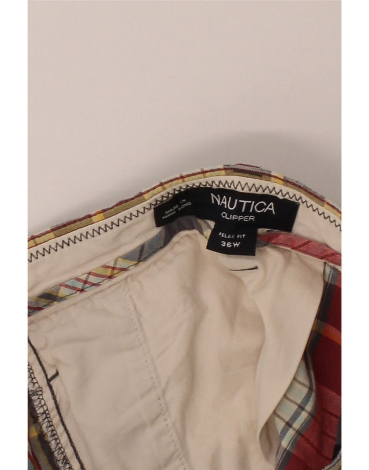 NAUTICA Mens Clipper Chino Shorts W36 Large Multicoloured Check Vintage Nautica and Second-Hand Nautica from Messina Hembry 