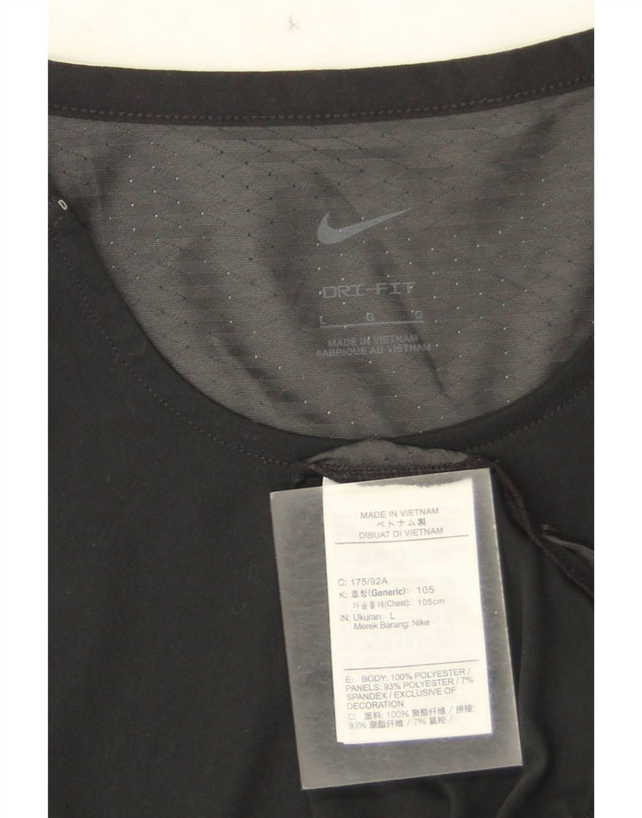 Ανδρικό T-shirt Nike Dri Fit Top Large Μαύρο Πολυεστέρας παραλλαγής