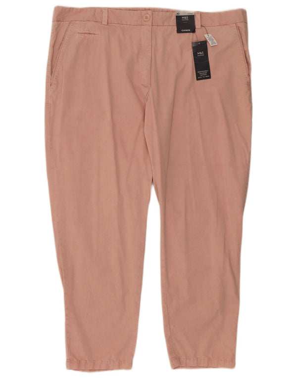 Marks & Spencer Γυναικεία Slim παντελόνια Chino UK 20 2XL W40 L26 Pink Comics