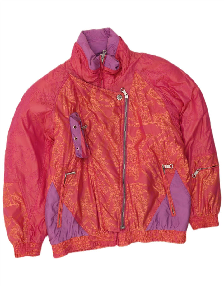 Vintage γυναικείο μπουφάν με επένδυση IT 42 Medium Pink Colourblock Nylon