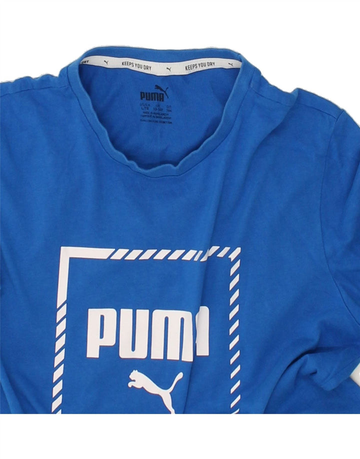 PUMA Boys Graphic T-Shirt Top 13-14 Years Blue Cotton | Vintage Puma | Thrift | Second-Hand Puma | Used Clothing | Messina Hembry 