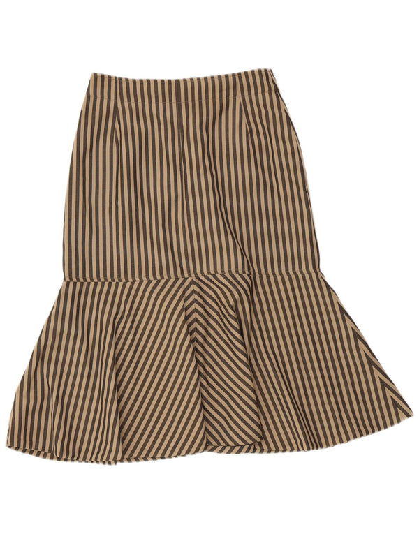 Segno Γυναικεία Τρομπέτα Φούστα UK 14 Medium W28 Καφέ ριγέ