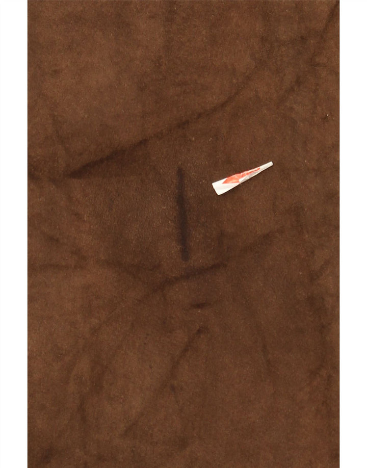 Vintage Γυναικεία Suede Mini Wrap Φούστα IT 42 Medium W26 Καφέ Δερμάτινο