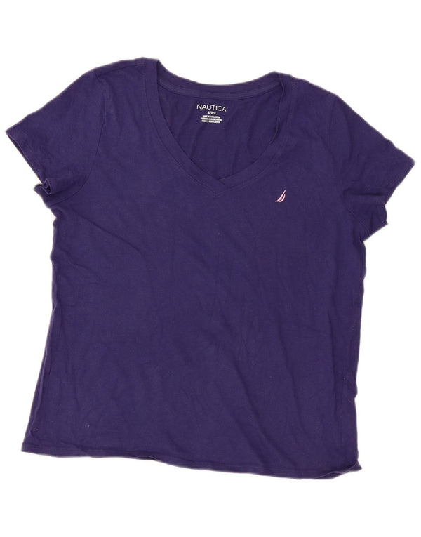 Nautica Γυναικείο T-Shirt Top UK 14 Medium Navy Blue βαμβακερό