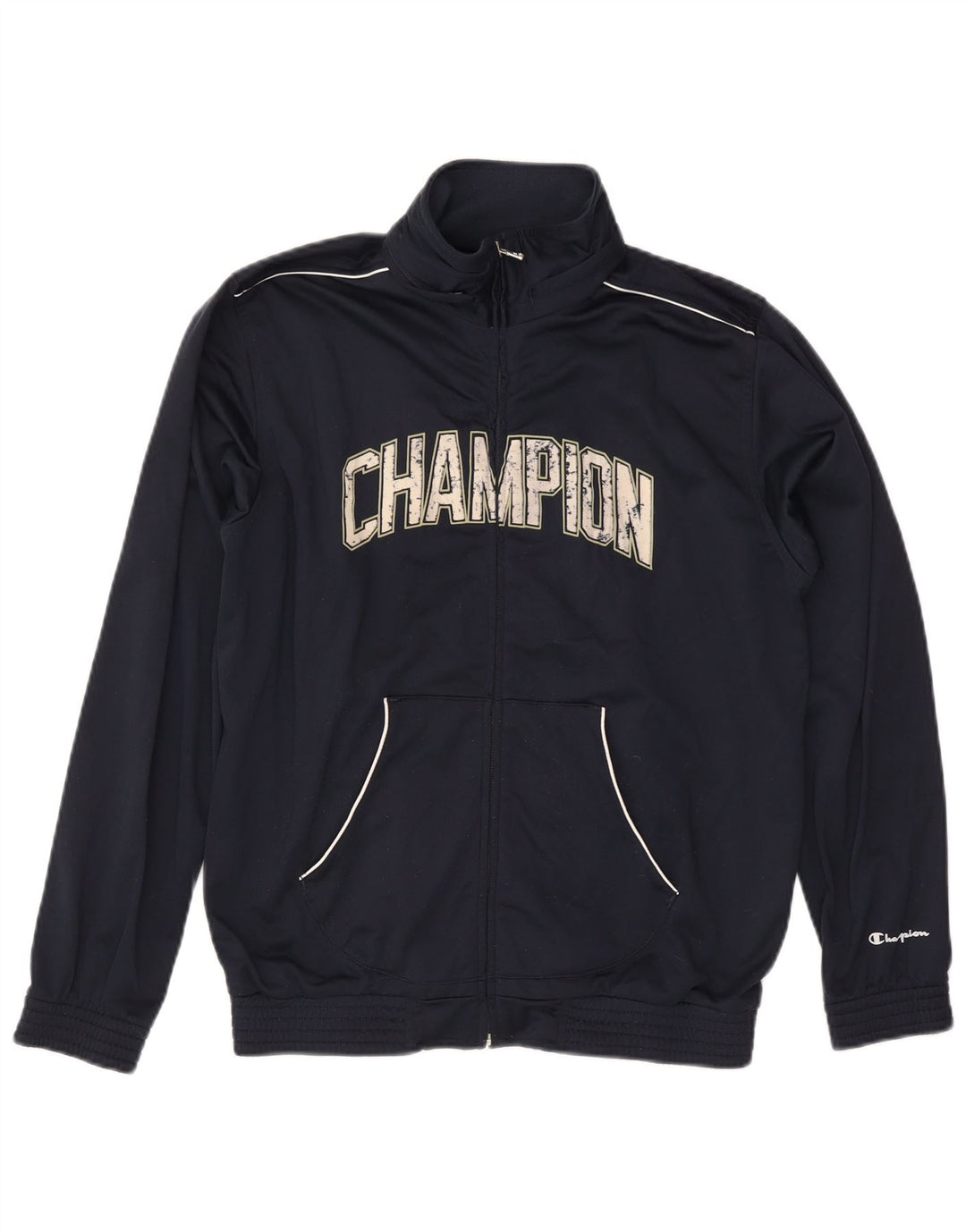 CHAMPION Ανδρική φόρμα γυμναστικής με γραφικές φόρμες Top Jacket Medium Navy Blue Polyester