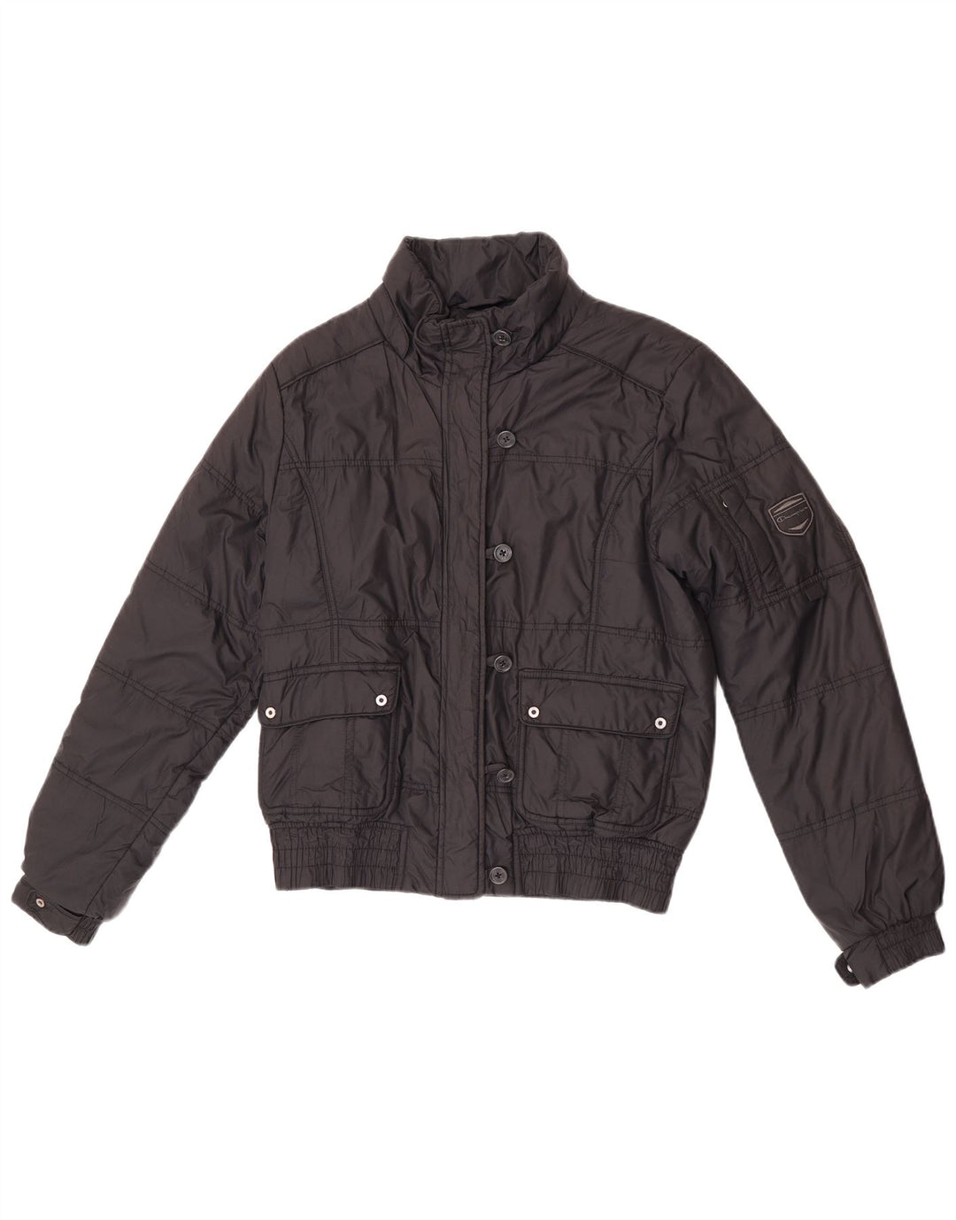Champion Girls Padded Bomber Jacket 11-12 Years Large Black Polyamide