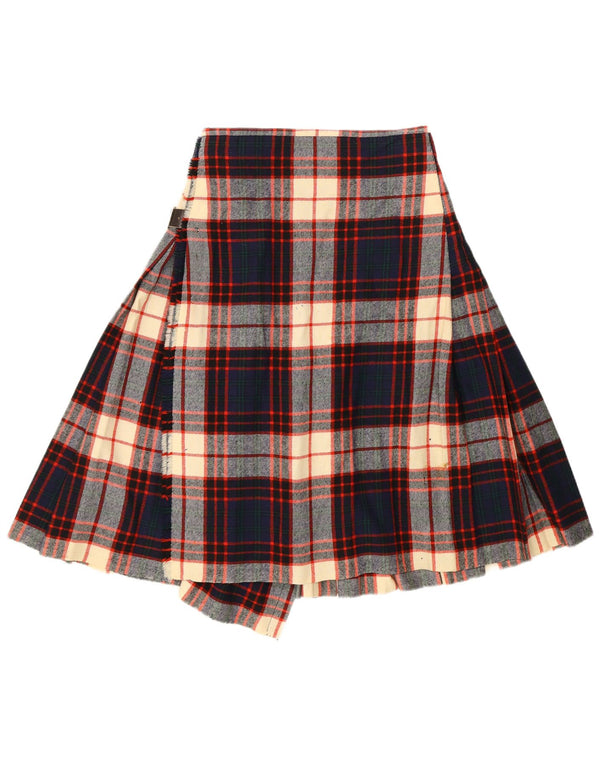 Vintage Γυναικεία Kilted Wrap Φούστα W26 Small Navy Blue καρό