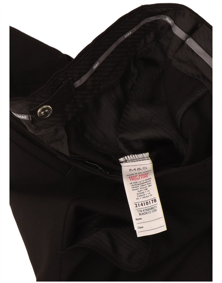 Marks & Spencer Boys Slim Suit Παντελόνι 12-13 ετών W32 L27 Μαύρο πολυεστέρα