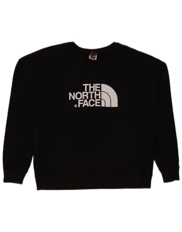 The North Face Womens Crop Graphic Φούτερ Jumper UK 16 Large Black