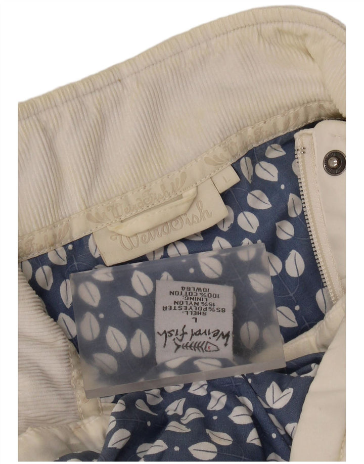 WEIRD FISH Γυναικεία padded Gilet UK 14 Large White Polyester