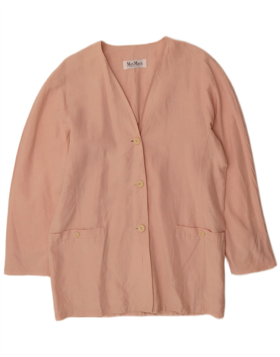 Max Mara Ανδρικό σακάκι με 3 κουμπιά σακάκι UK 12 Medium Pink Λευκό