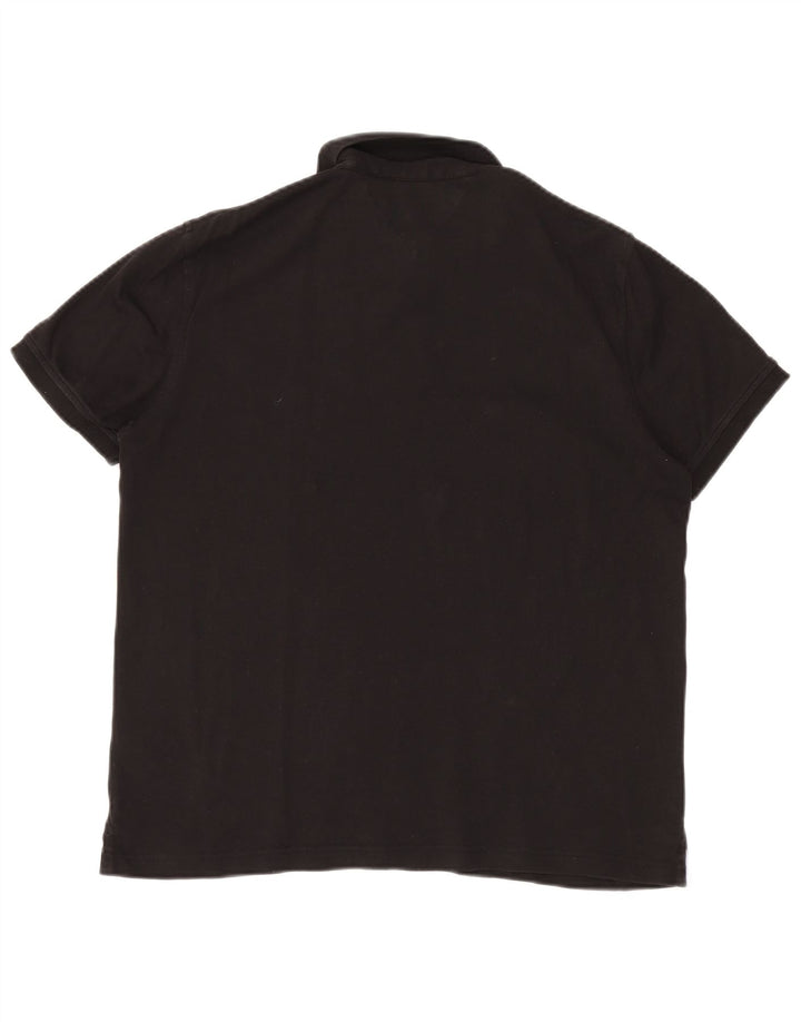 Ανδρικό μπλουζάκι πόλο Tommy Hilfiger, μεγάλο μαύρο βαμβακερό