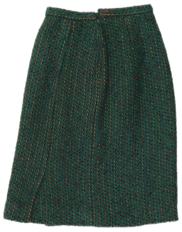 Vintage γυναικεία ίσια φούστα W26 Small Green Flecked